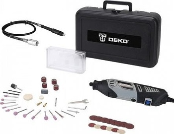 Шлифмашина прямая сетевая DEKO DKRT350E-LCD 43 tools + case (063-1413) [063-1413]